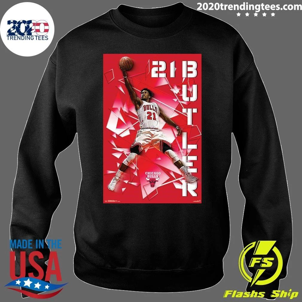 Jimmy Butler Smashing Chicago Bulls Official NBA Basketball Shirt