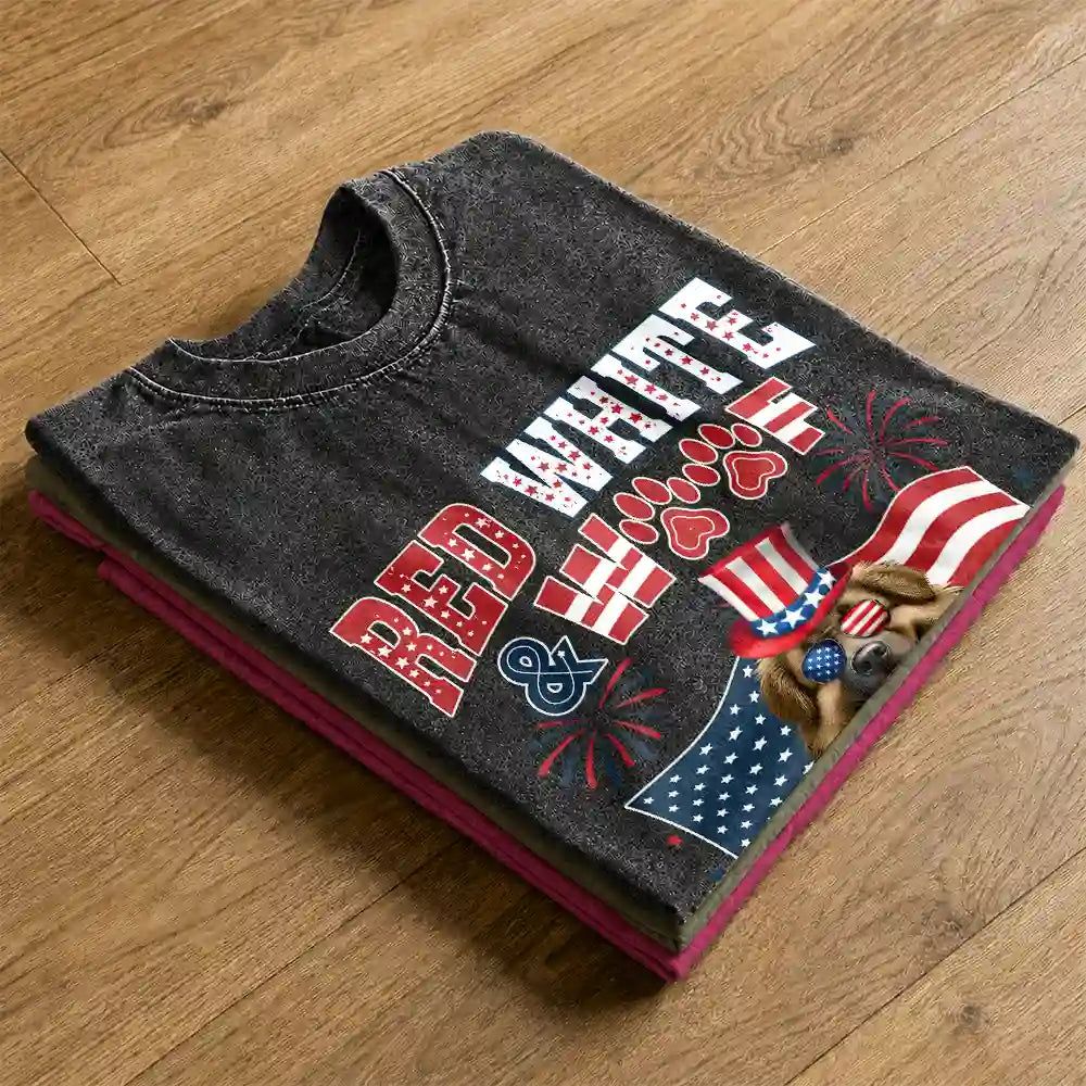 Red White Woof - Personalized Vintage Washed T Shirt