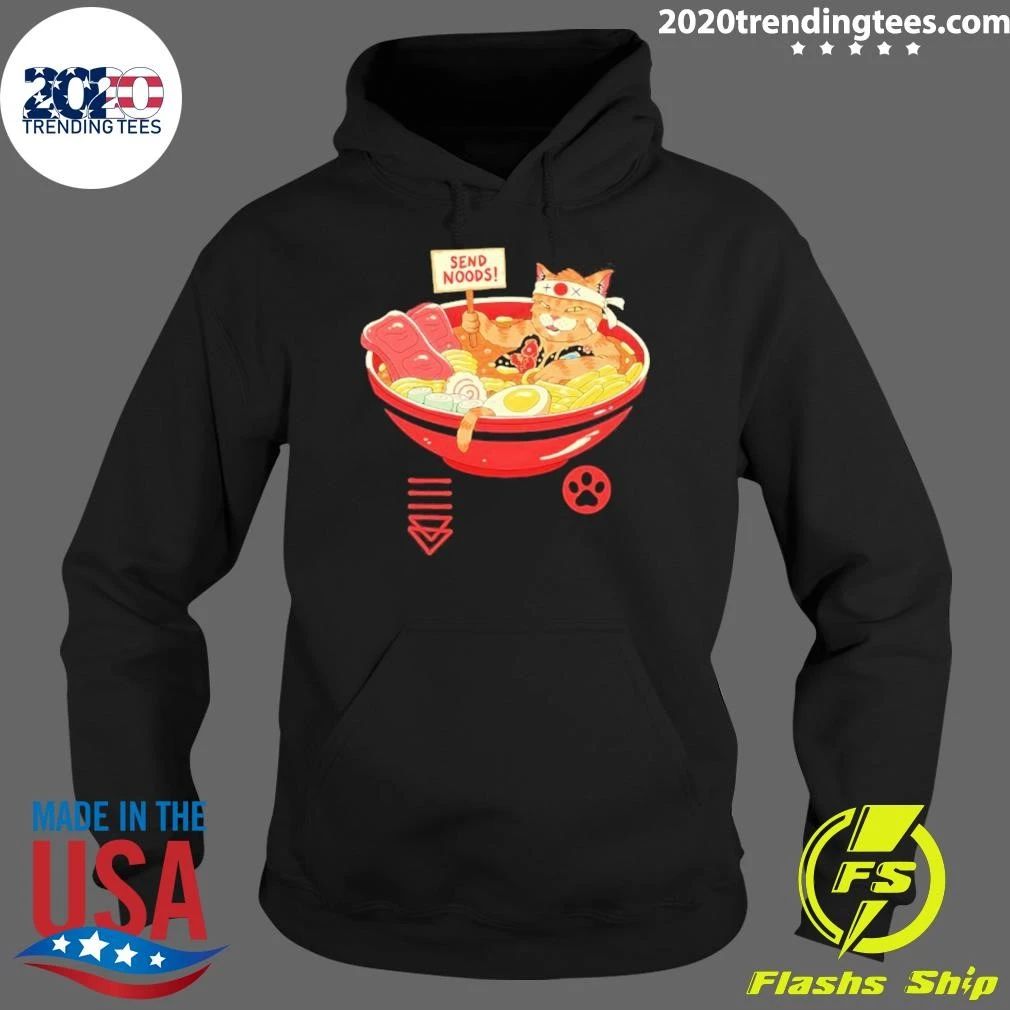 Send Noods Cat Ramen Bowl Noodle Shirt