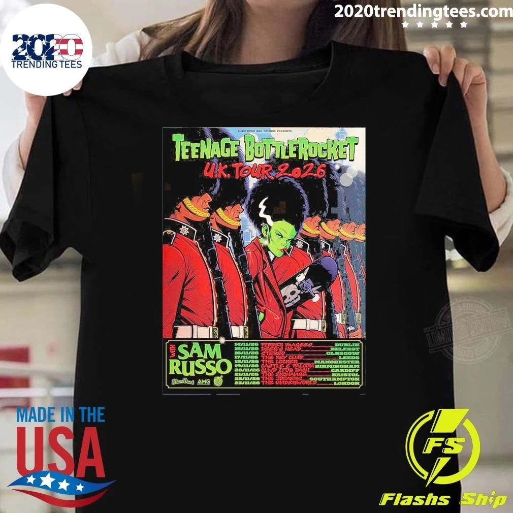 Sam Russo Teenage Bottlerocket UK Tour 2026 Shirt