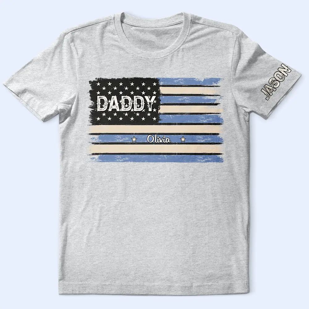 Stars & Stripes US Flag American Dad Grandpa - Personalized T Shirt