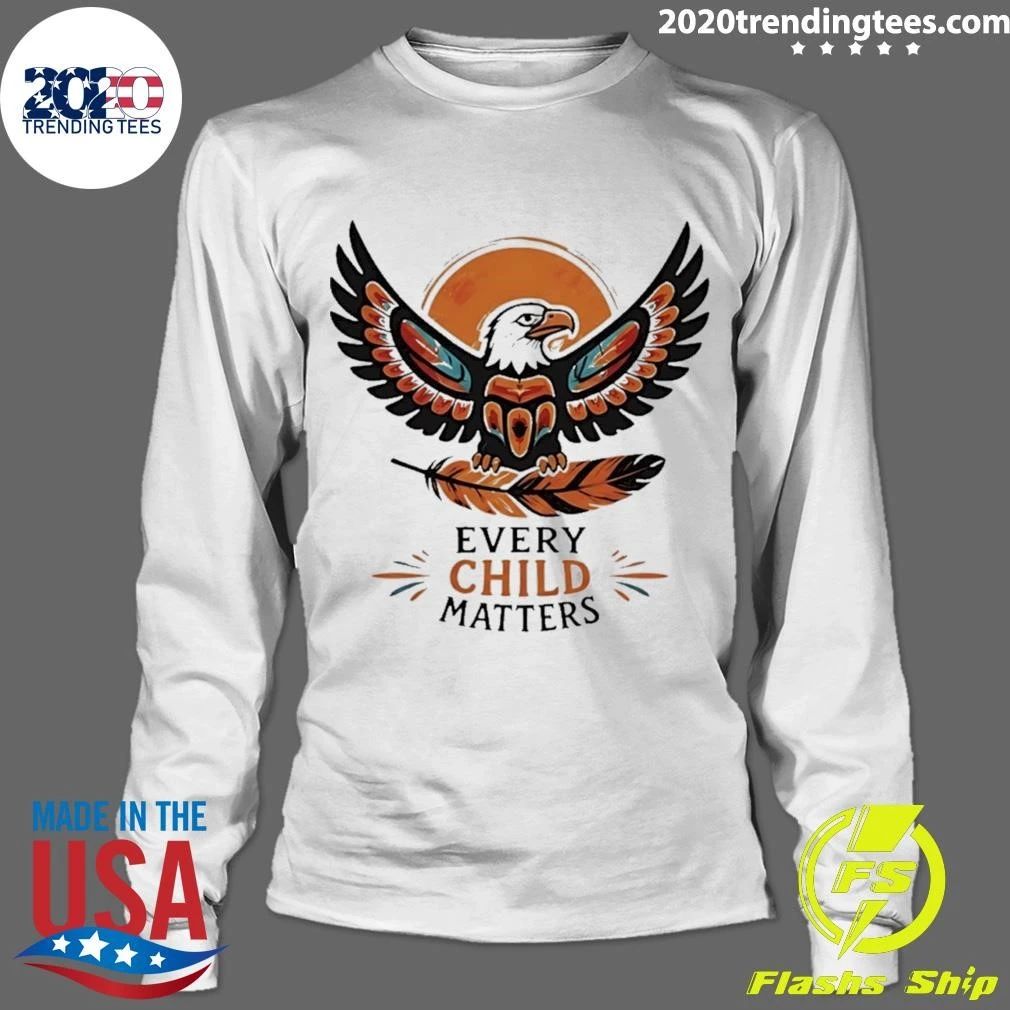 Every Child Matters Eagle Feather Indigenous Art Shirt