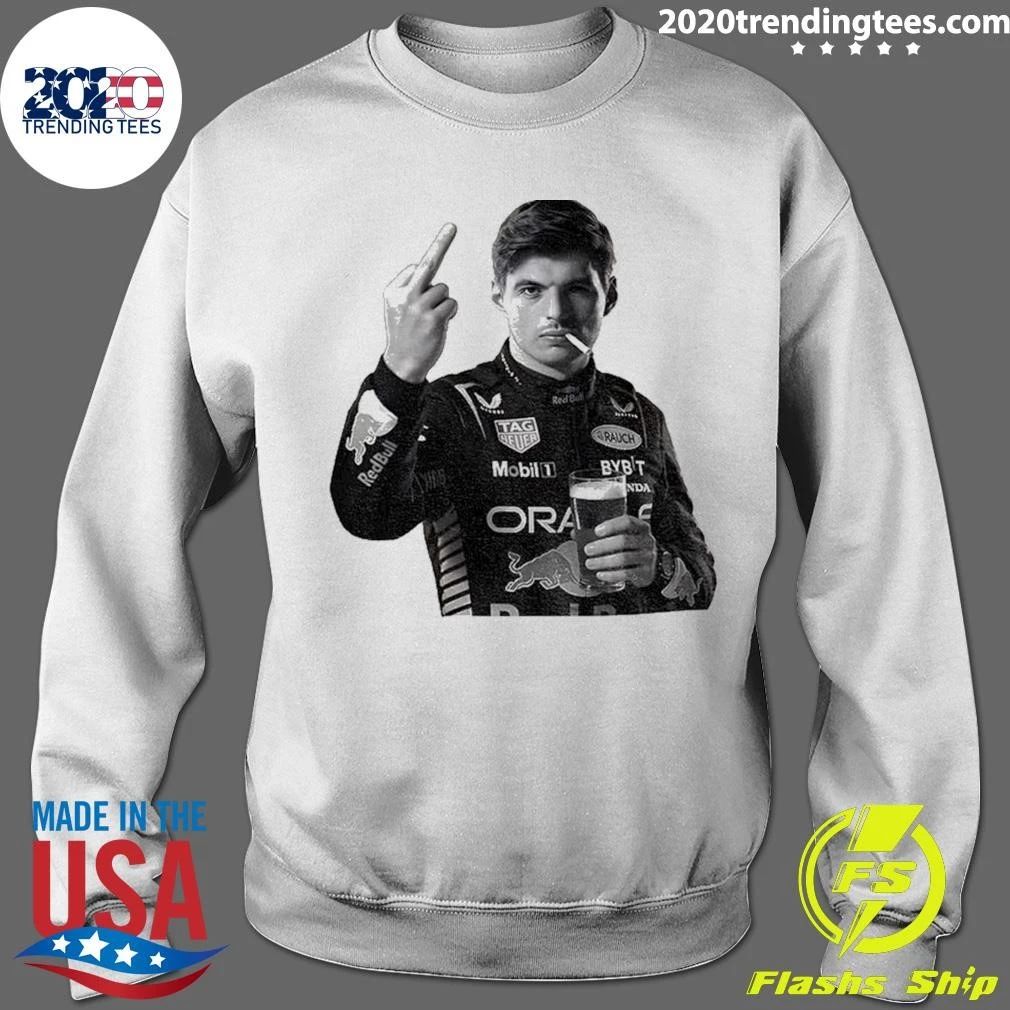 Max Verstappen Formula One Racing Beer Smoking Middle Finger Shirt