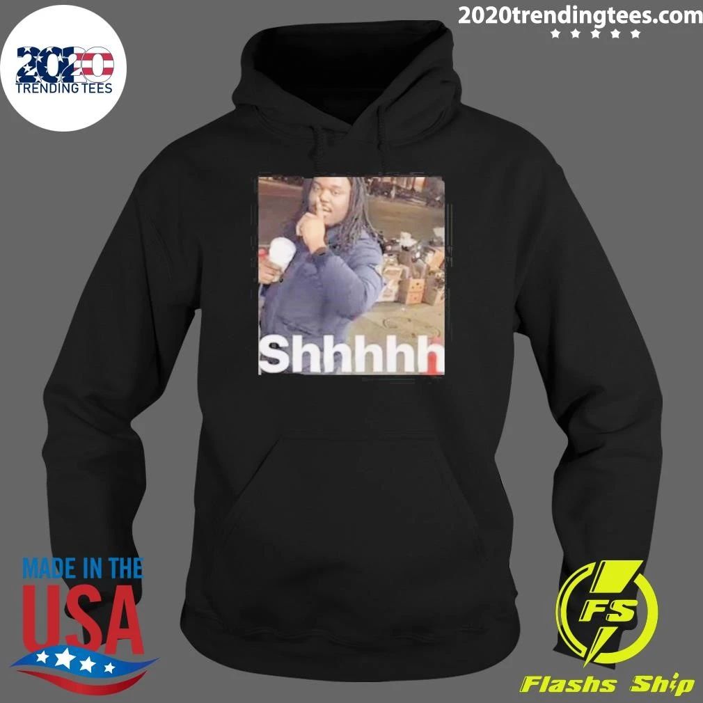 Shhhhh Sssh Guy Finger On Lips Funny Meme Reaction Shirt