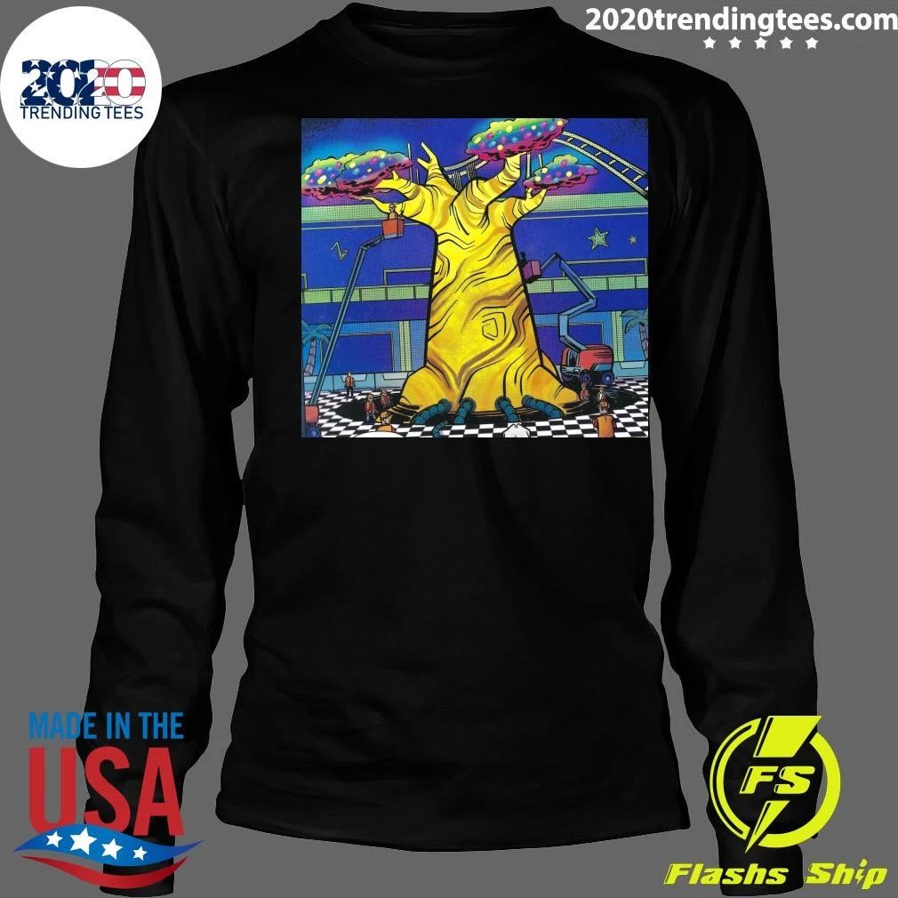 Whimsical Fantasy Tree Amusement Park Illustration Shirt
