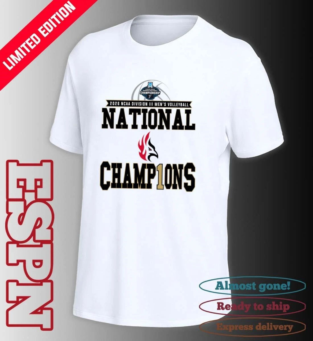 Carthage Firebirds 2026 NCAA DIII Men’s Volleyball National Champions Locker Room T-Shirt