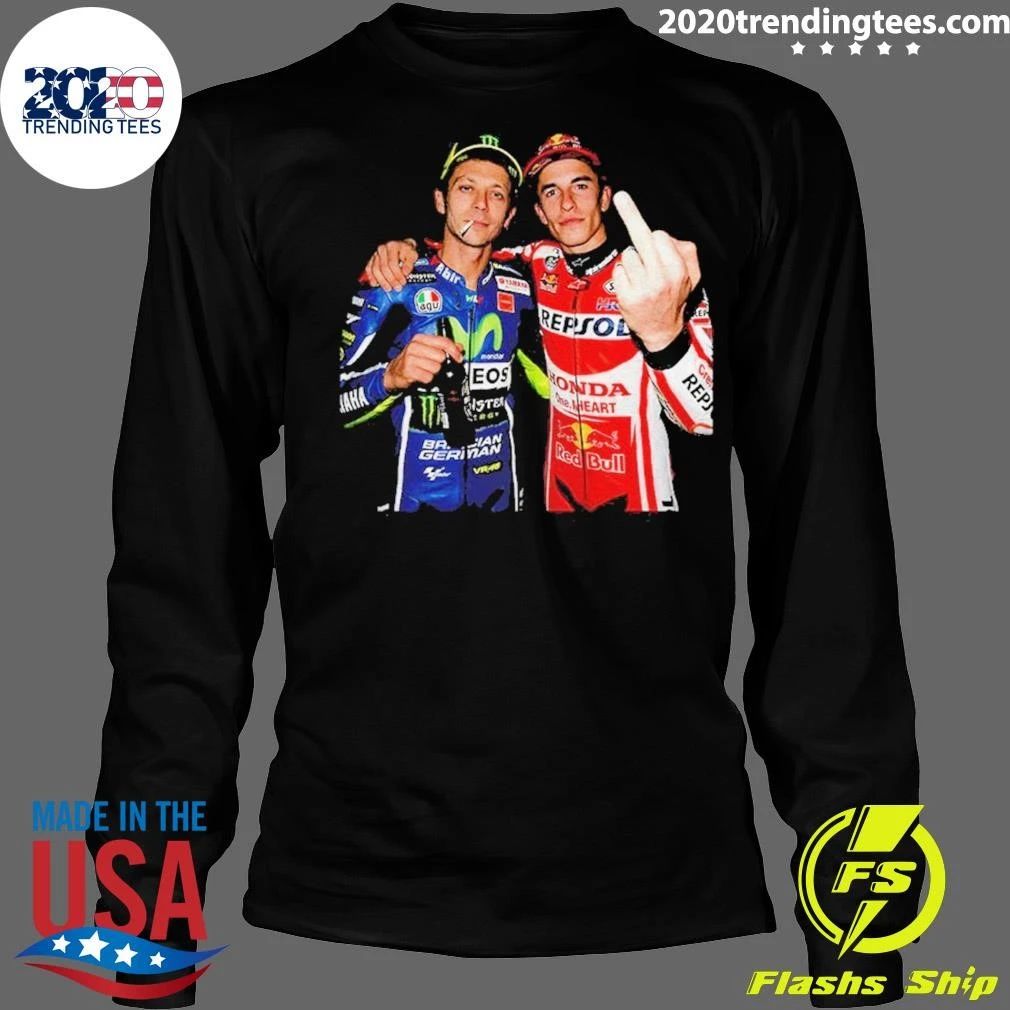 Valentino Rossi Marc Marquez Moto Gp Middle Finger Graphic Shirt