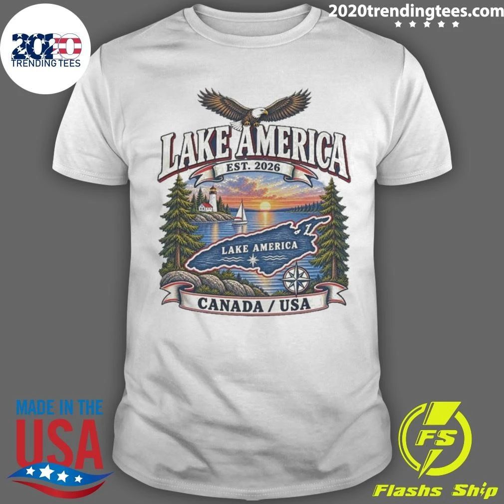 Lake America Est. 2026 Great Lakes Graphic Patriotic USA shirt