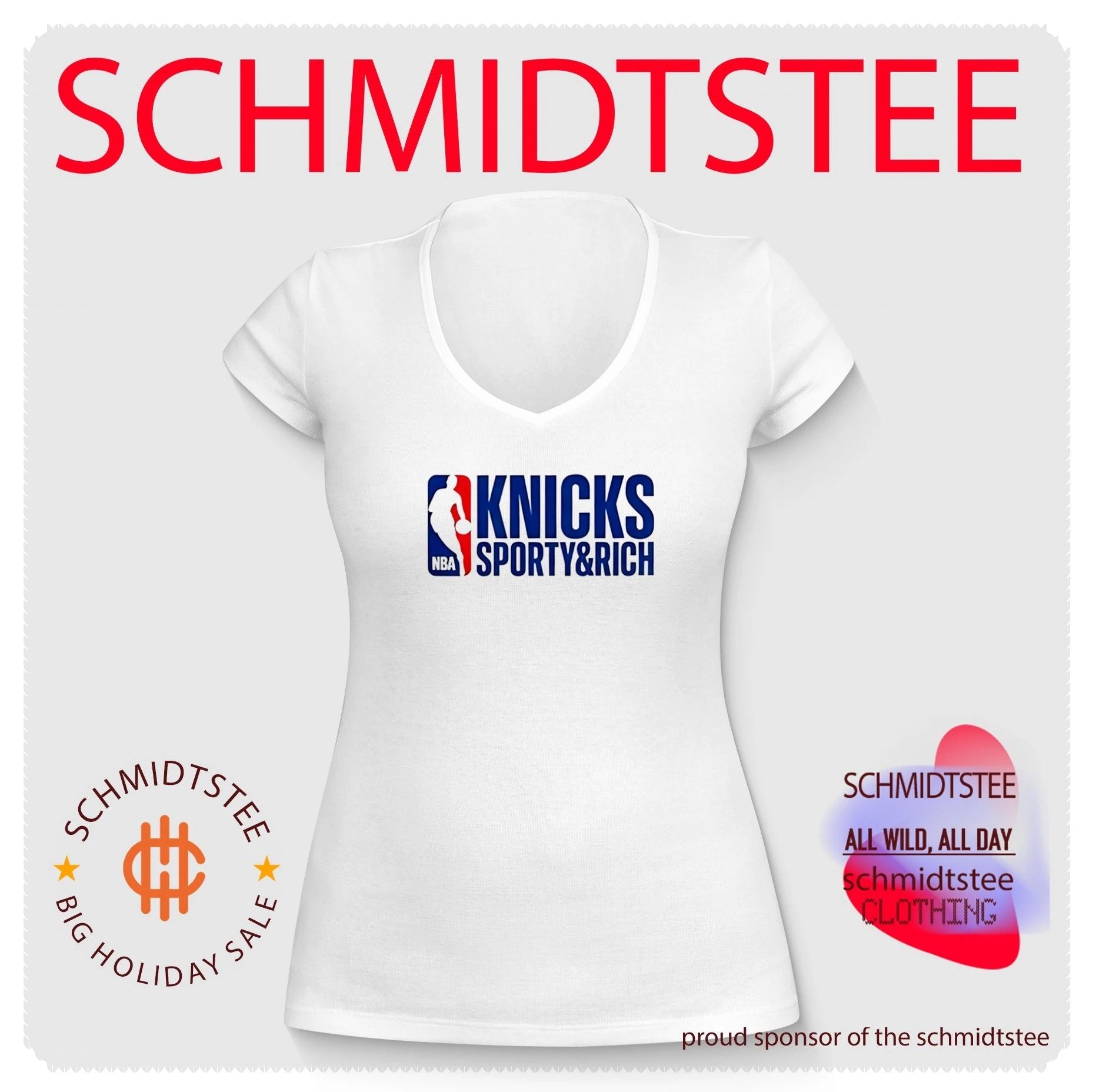 Knicks x Sporty And Rich NBA logo shirt