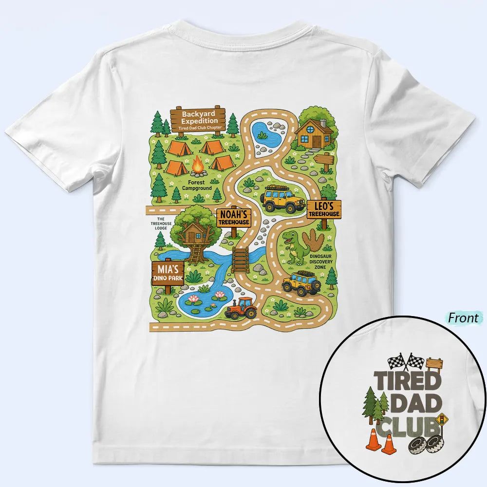 Dinosaur Road Car Race Track Tired Dad Club Funny - Personalized T Shirt