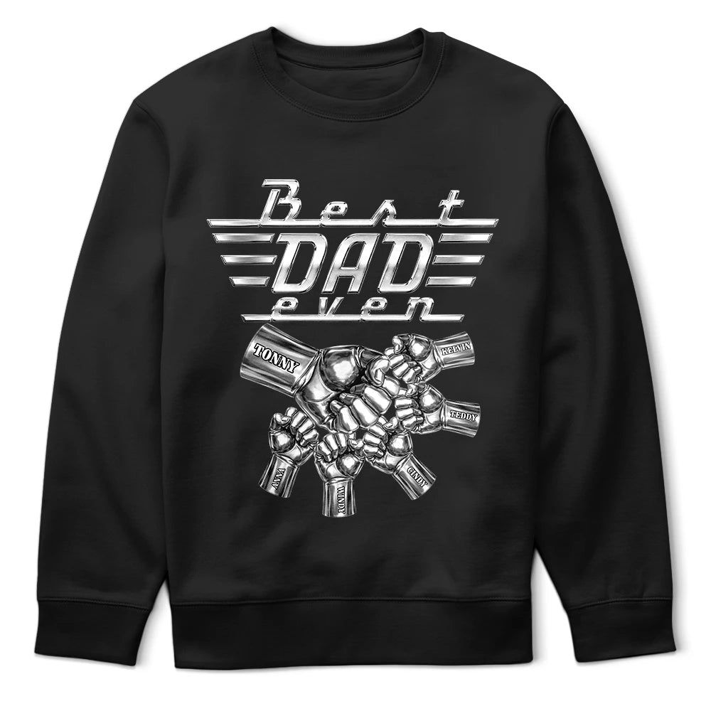 Best Dad Papa Ever Metal Effect Hand Punch - Personalized T Shirt