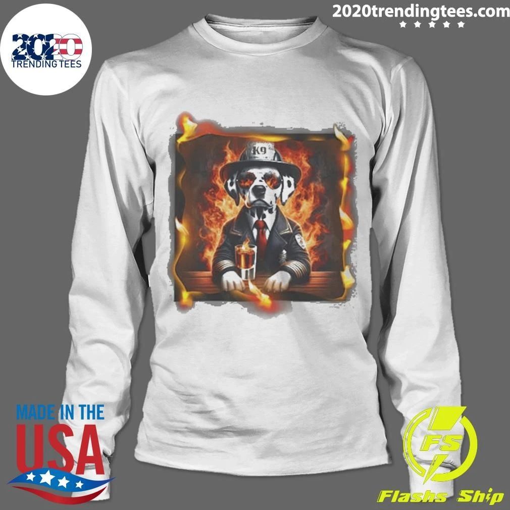 Firefighter Dalmatian Dog Dad Beer Tee Shirt