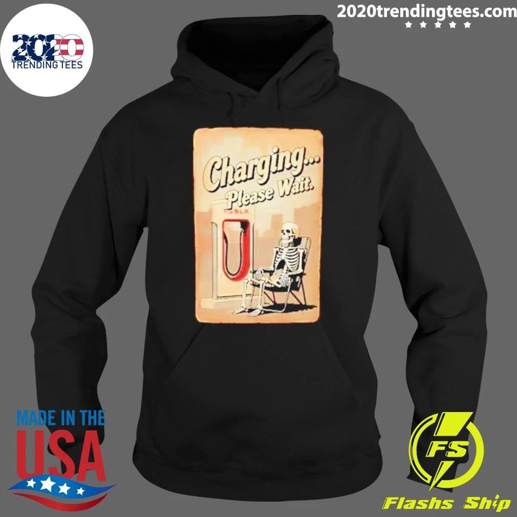 Charging Please Wait Skeleton Tesla Shirt