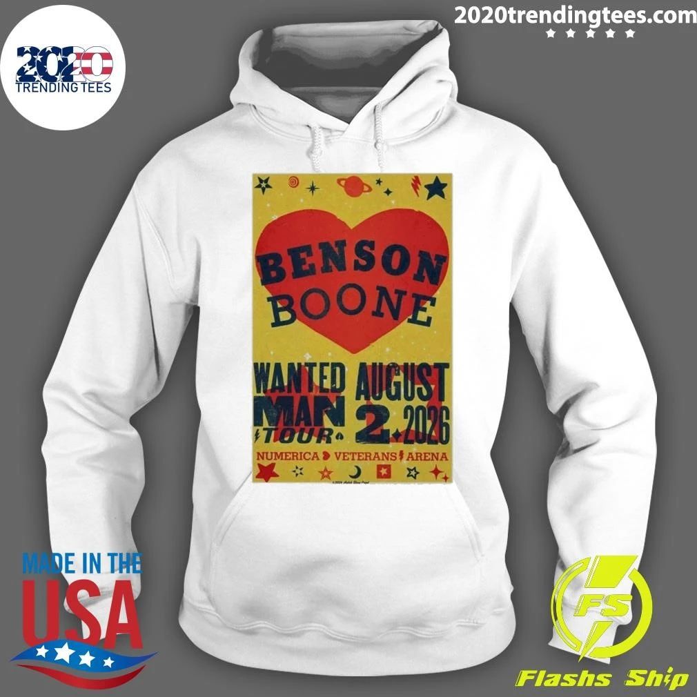 Benson Boone Numerica Veterans Arena August 2, 2026 Spokane WA Shirt