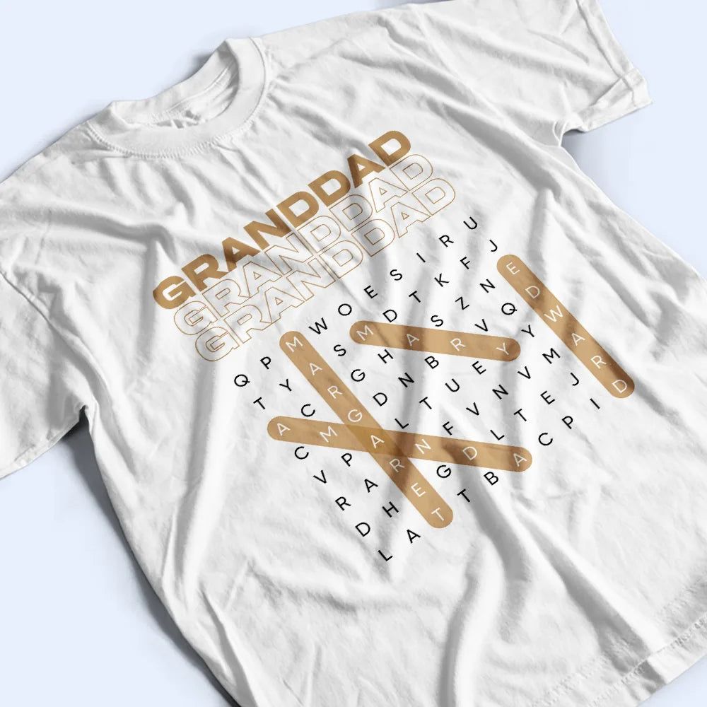 Word Search Puzzle Daddy Grandpa - Personalized T Shirt