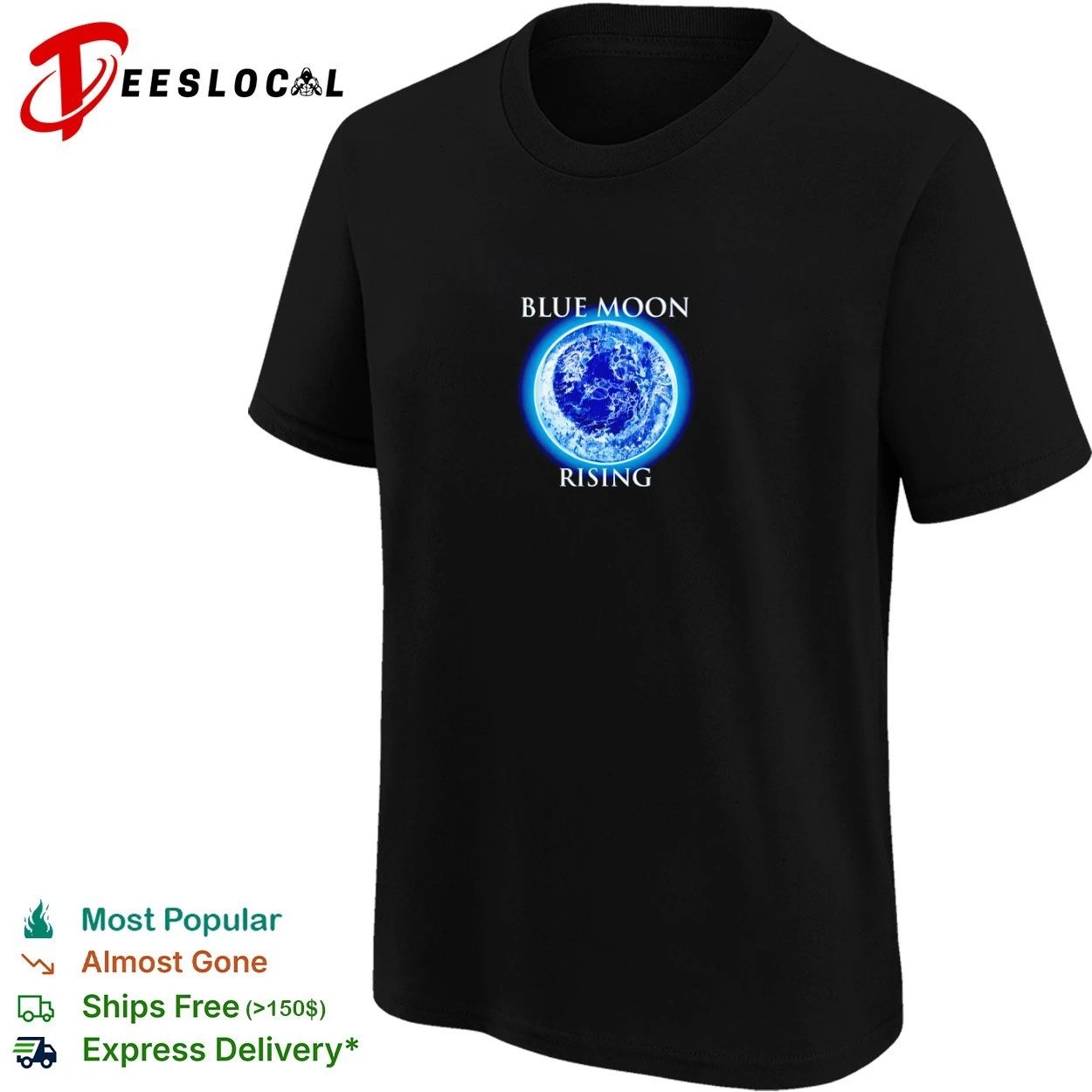Blue Moon Rising astronomy celestial night sky T-shirt