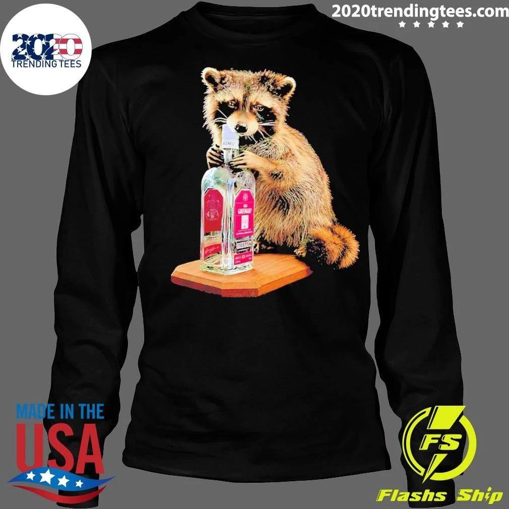 Haaland Raccoon Holding A Bottle Of Greenall’s Original London Dry Gin Shirt
