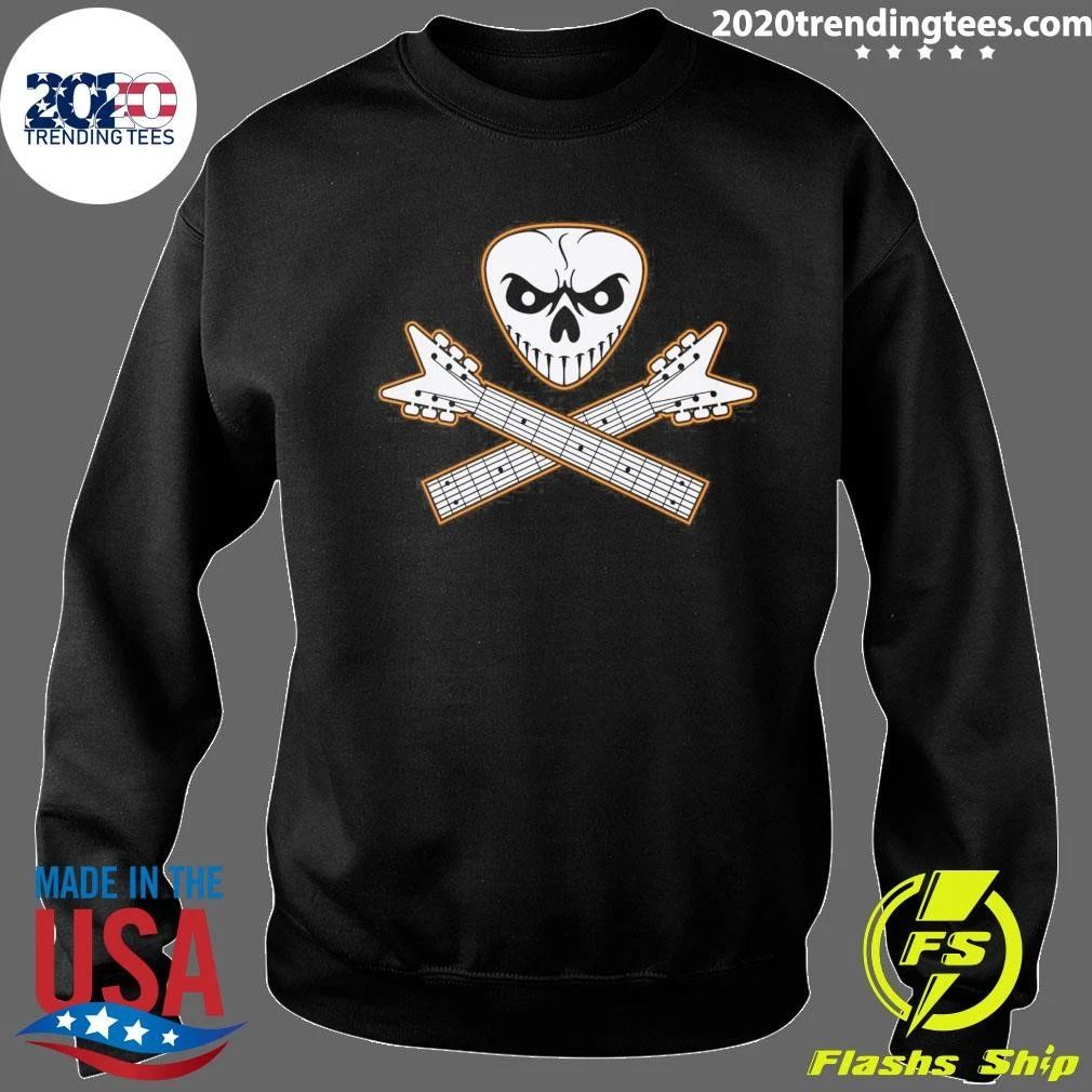 Guitar Skull and Bones Rock Metal Music Tee Shirt