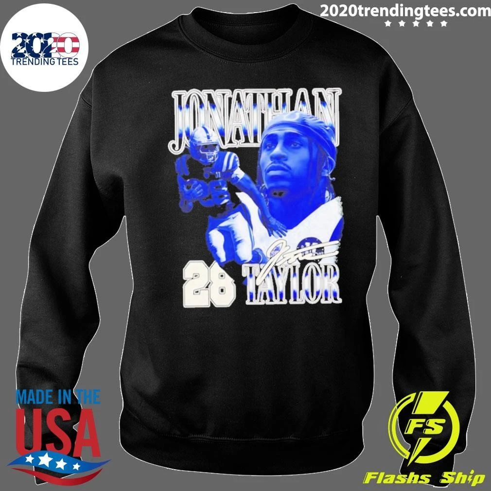 Jonathan Taylor 28 Indianapolis Colts Football 90s Bootleg Signature Shirt