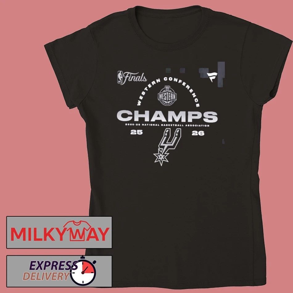 San Antonio Spurs Fanatics 2026 NBA Western Conference Champions Roster Two Sided T-Shirt