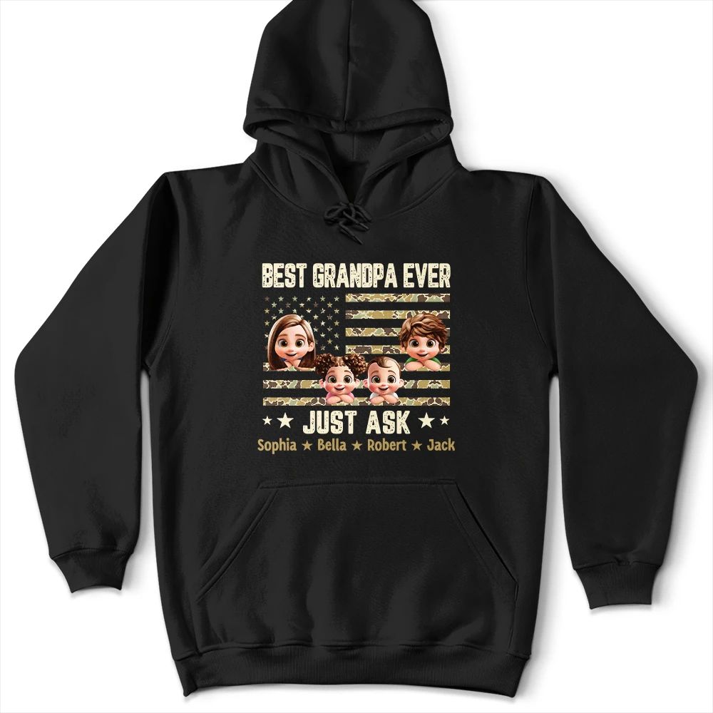 Camouflage Stars & Stripes Best Dad Ever - Personalized T Shirt