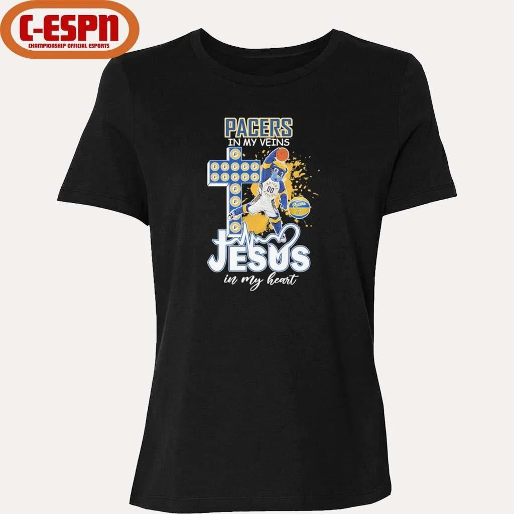 Indiana Pacers 2026 In My Veins Jesus In My Heart Shirt