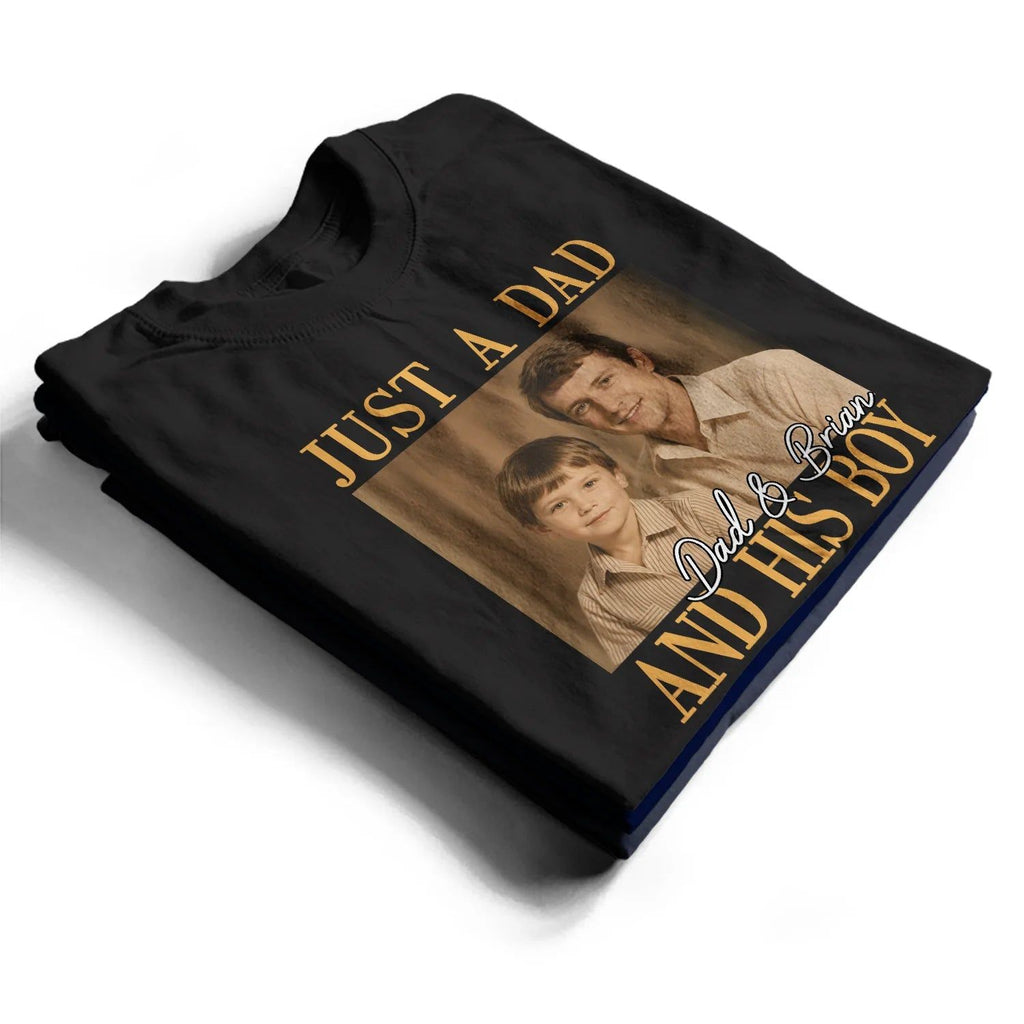 Custom Photo Vintage Photo Childhood Just A Dad And His Girl - Personalized T Shirt