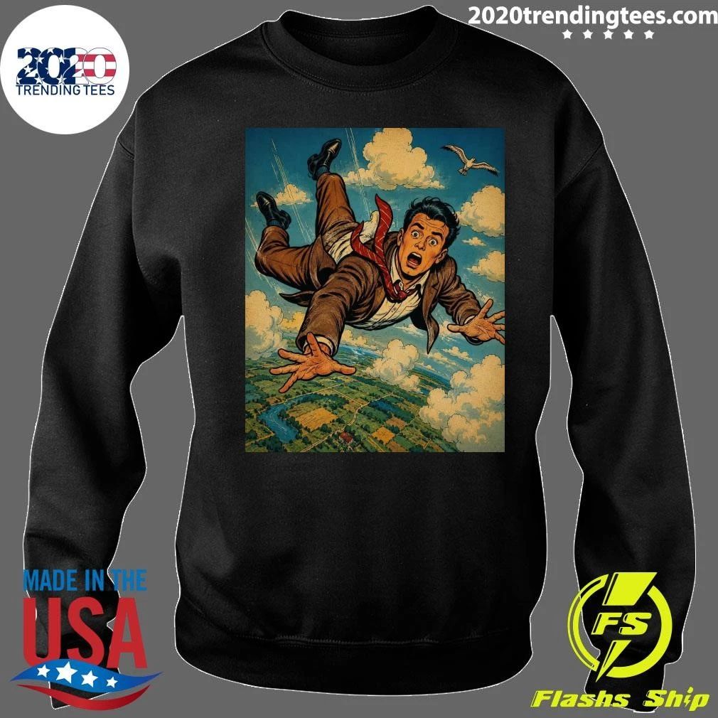 Musicians Of Threads Comic Superhero Falling Through the Sky Vintage Adventure Poster Shirt
