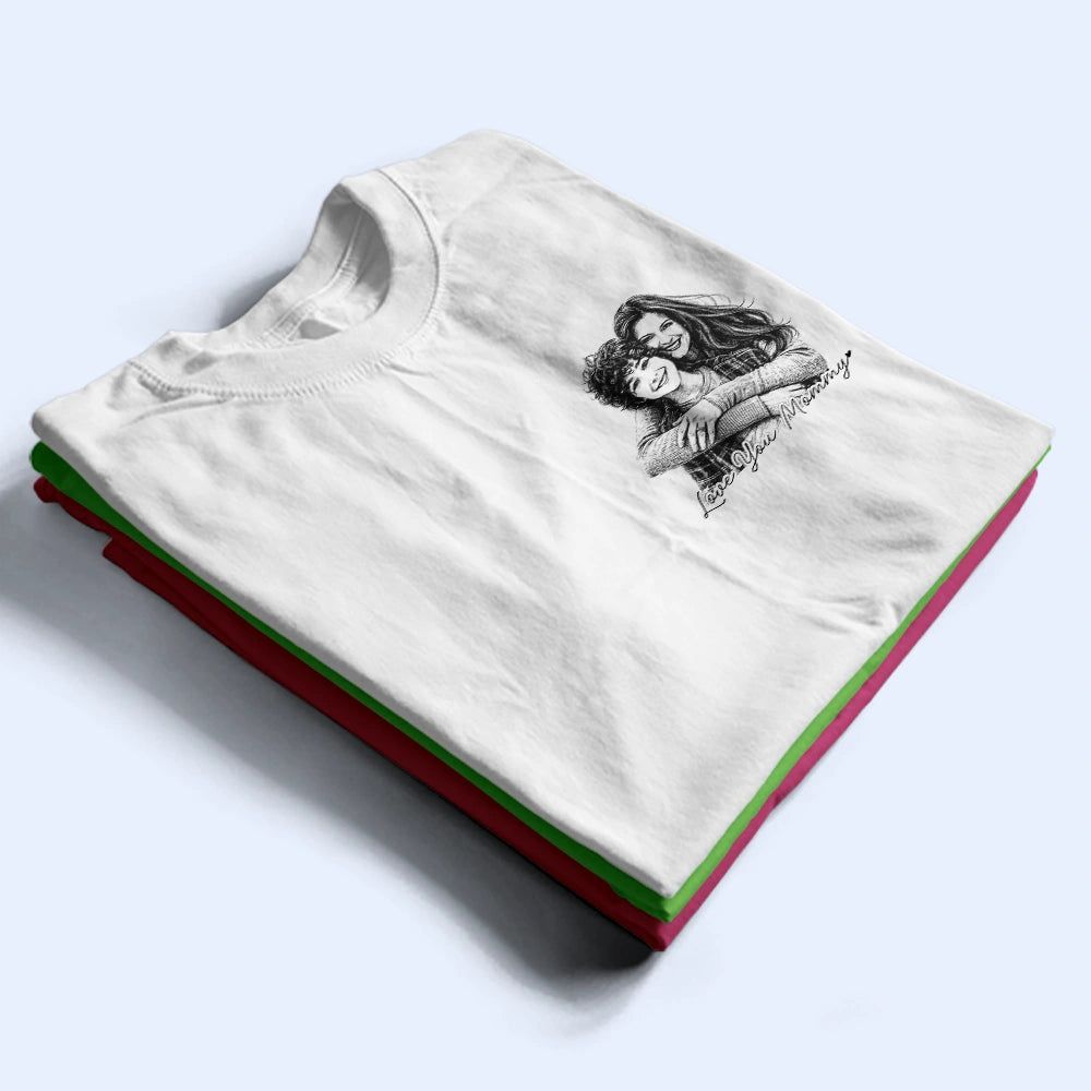 Custom Photo Pencil Sketch Best Dad Grandpa Ever Family Portrait - Personalized T Shirt
