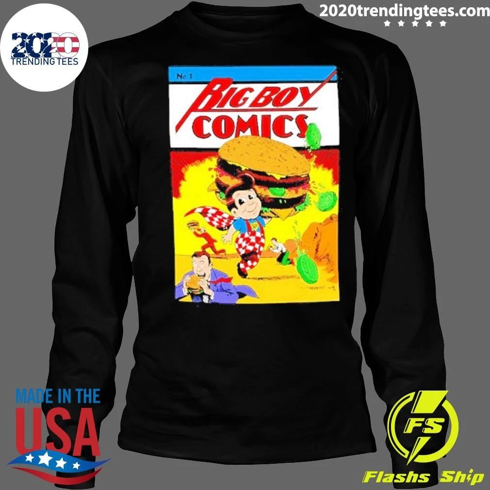 Funny Big Boy Comics No 1 Comic Book Hamburger Shirt