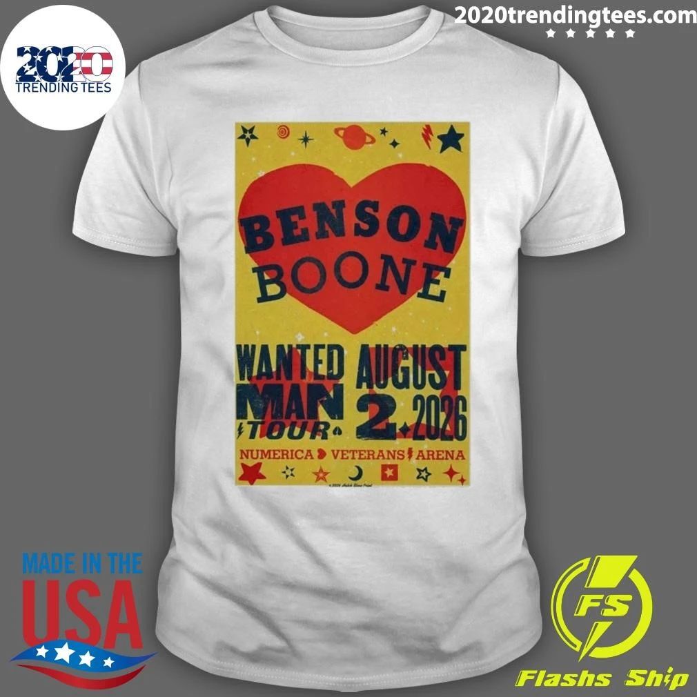 Benson Boone Numerica Veterans Arena August 2, 2026 Spokane WA Shirt