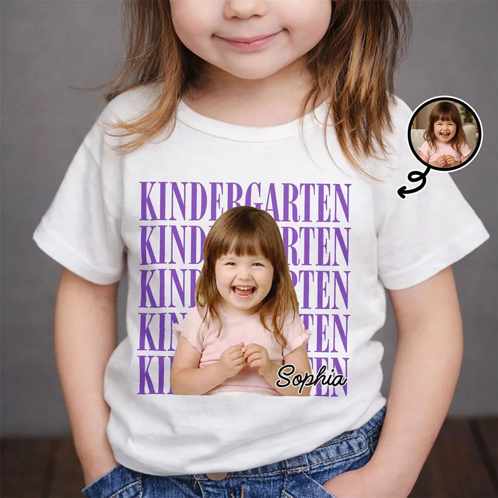 Custom Photo Kid Portrait Kindergarten - Personalized T Shirt