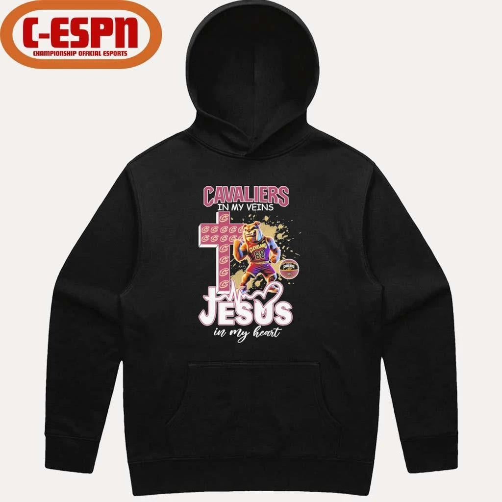 Cleveland Cavaliers Mascot In My Veins Jesus In My Heart Shirt