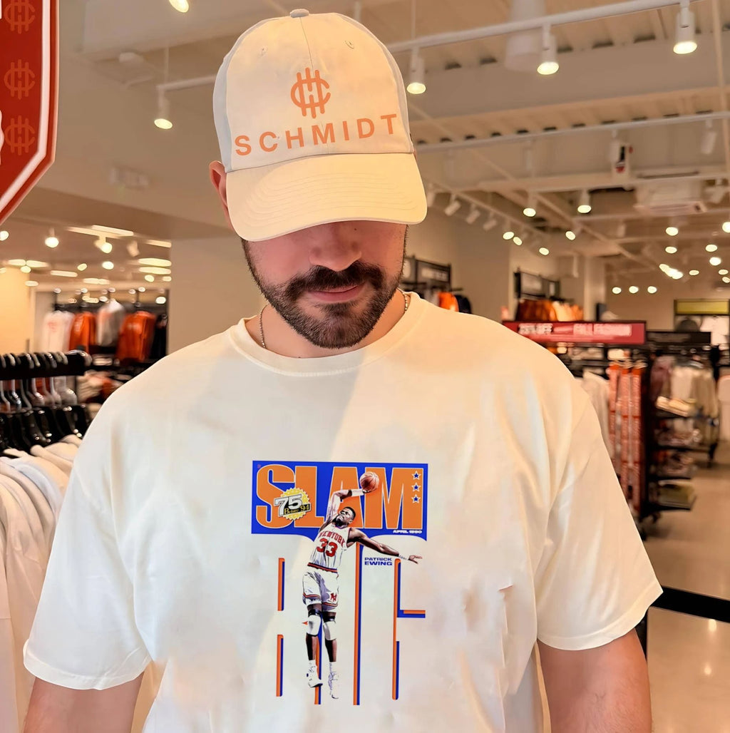 New York Knicks Patrick Ewing SLAM Cream Hardwood Classics Cover shirt