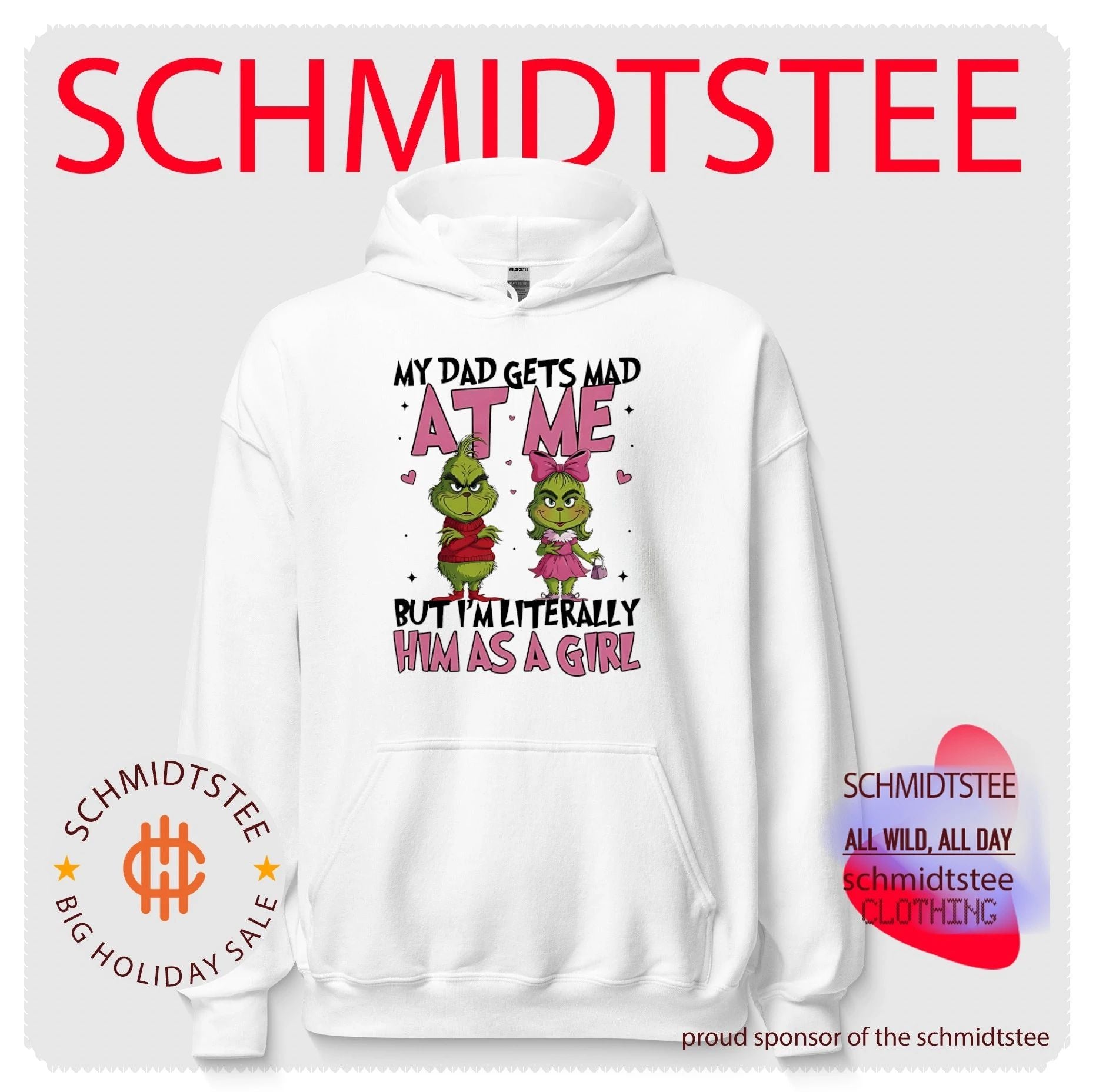 My dad gets mad but I’m literally him as a girl Grinch shirt