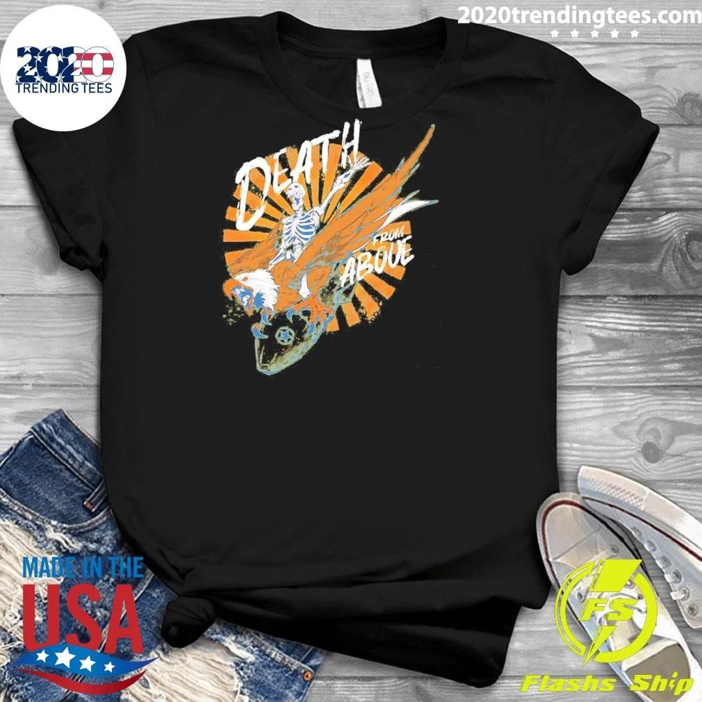 Death From Above Skeleton Riding Bald Eagle Shirt