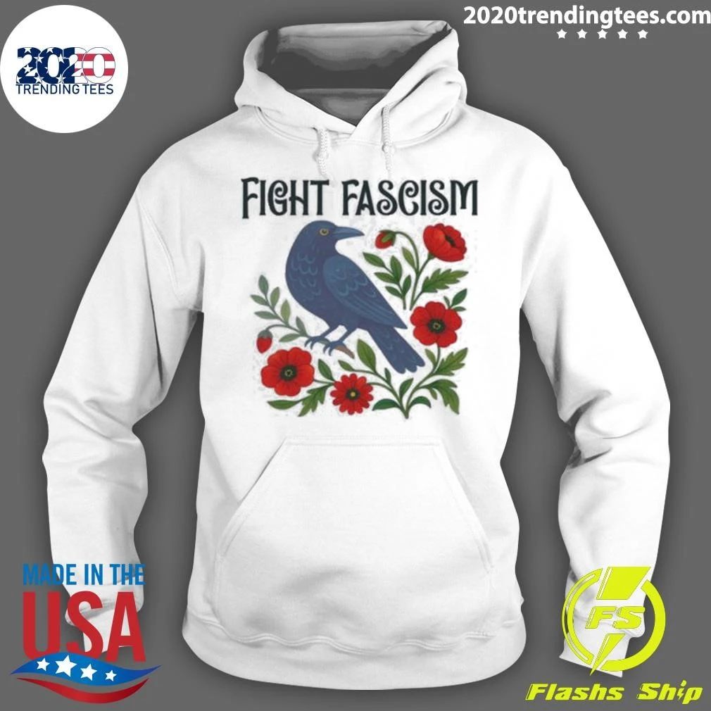 Fight Fascism Bird Anti Trump Floral Protest Resistance Shirt