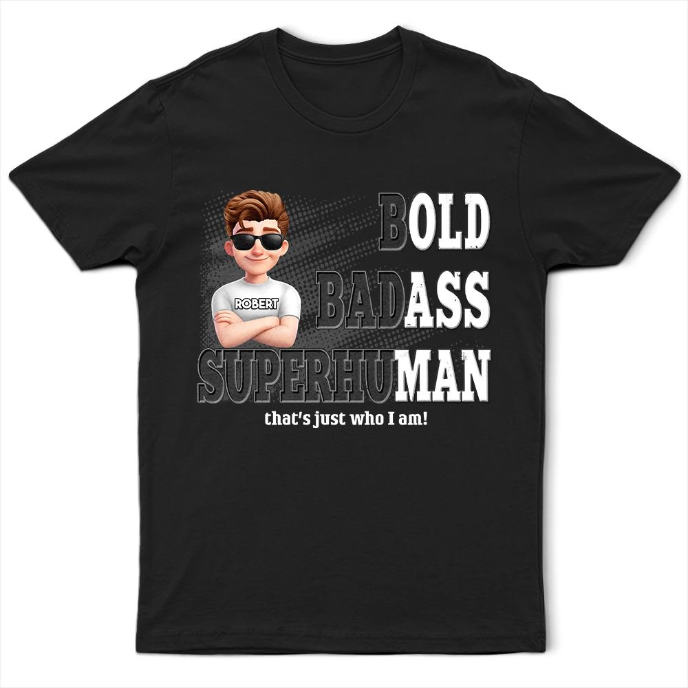 Bold Superhuman Old Man Fun Dad Papa - Personalized T Shirt