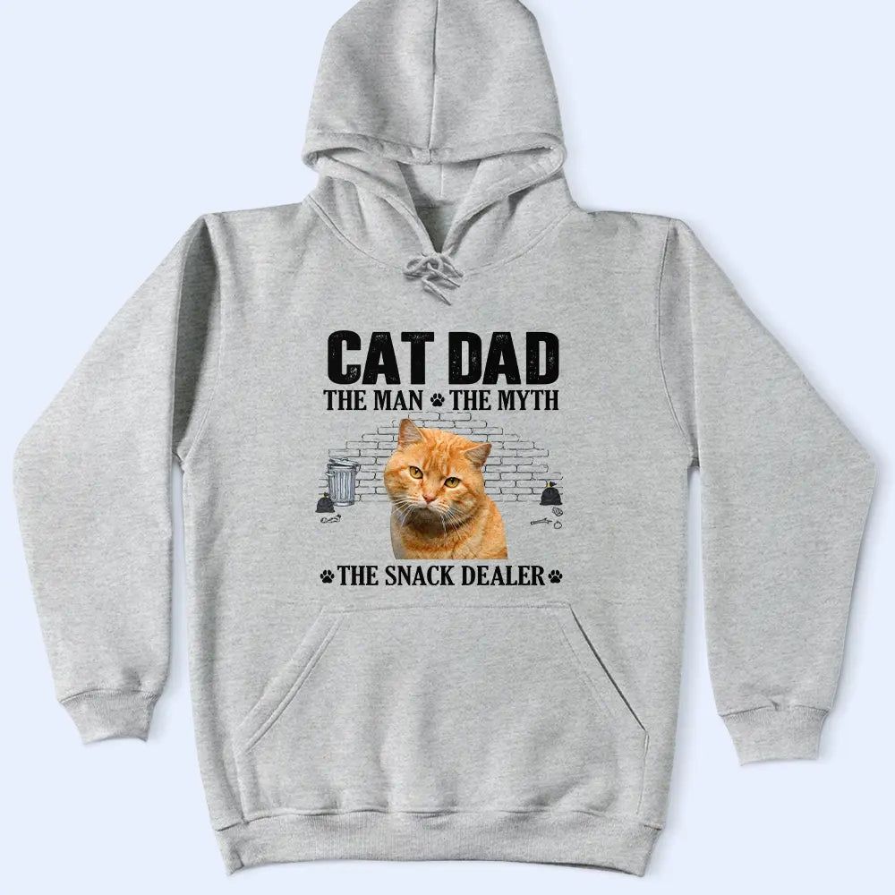 Custom Photo Cat Dad The Man The Myth The Snack Dealer - Personalized T Shirt