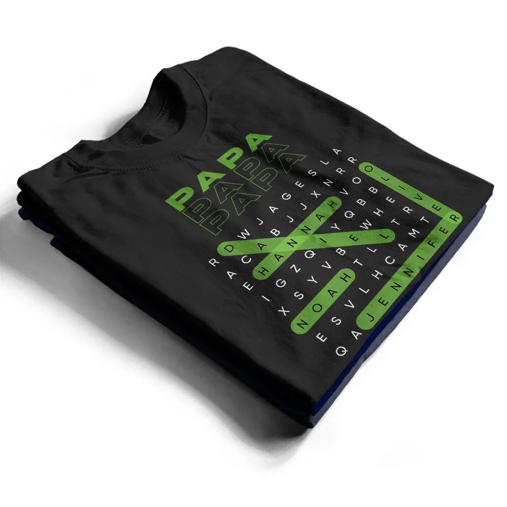 Word Search Puzzle Daddy Grandpa - Personalized T Shirt