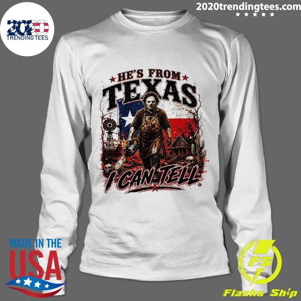 Map Chainsaw Horror He’s From Texas I Can Tell Halloween Shirt