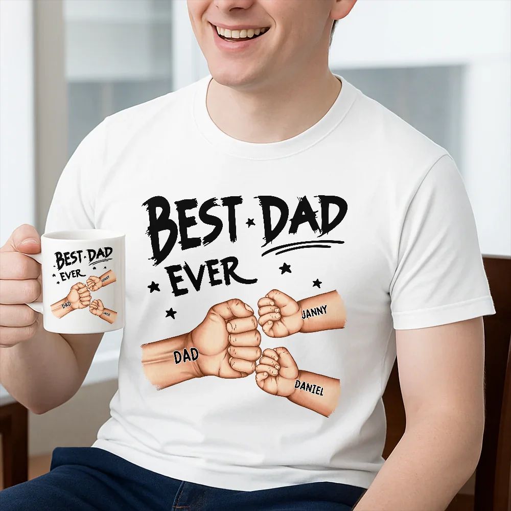 Best Dad Grandpa Ever Fist Bump - Personalized Father's Day Gift Set