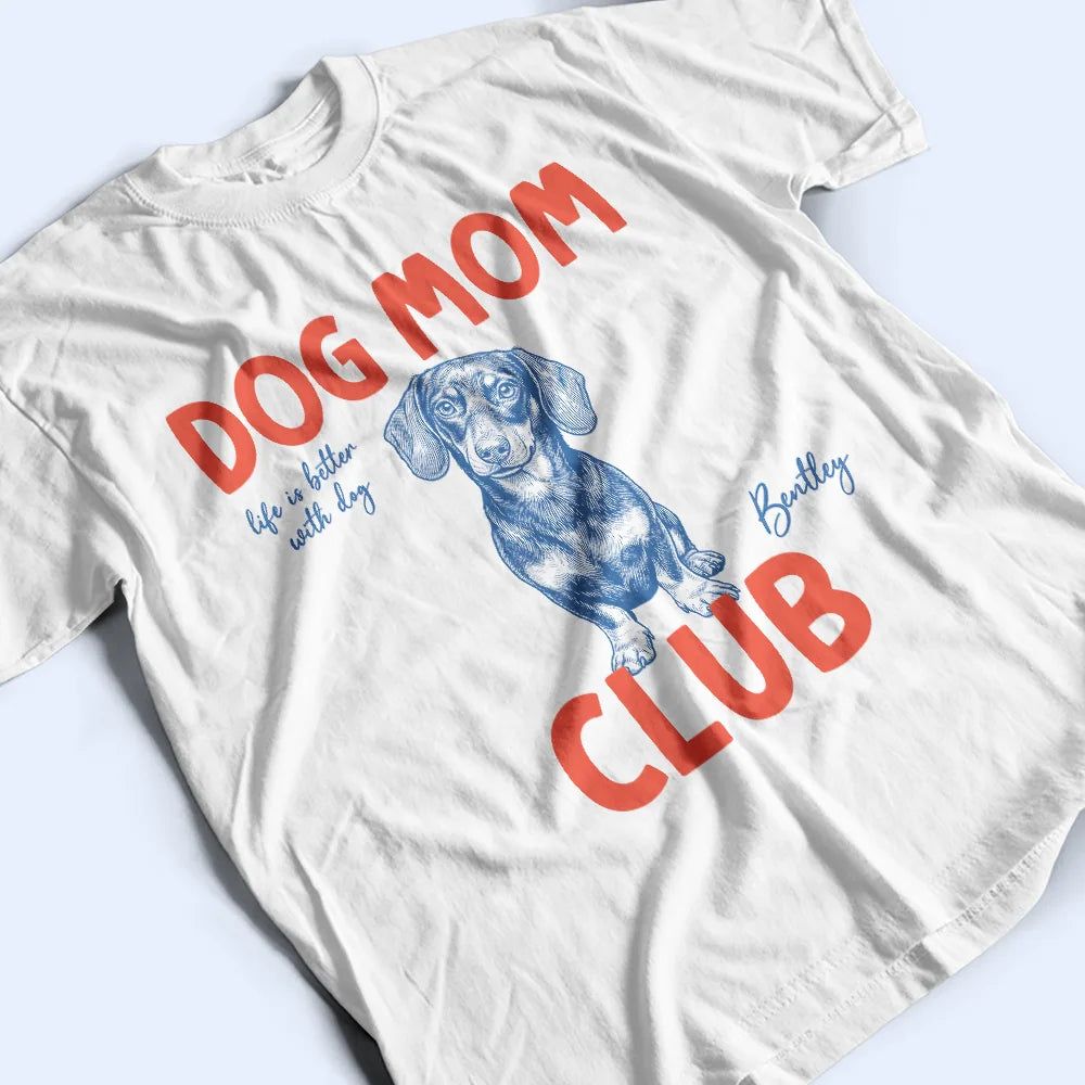 Custom Photo Ink Drawing Cat Mom Dog Mom Club - Personalized T Shirt