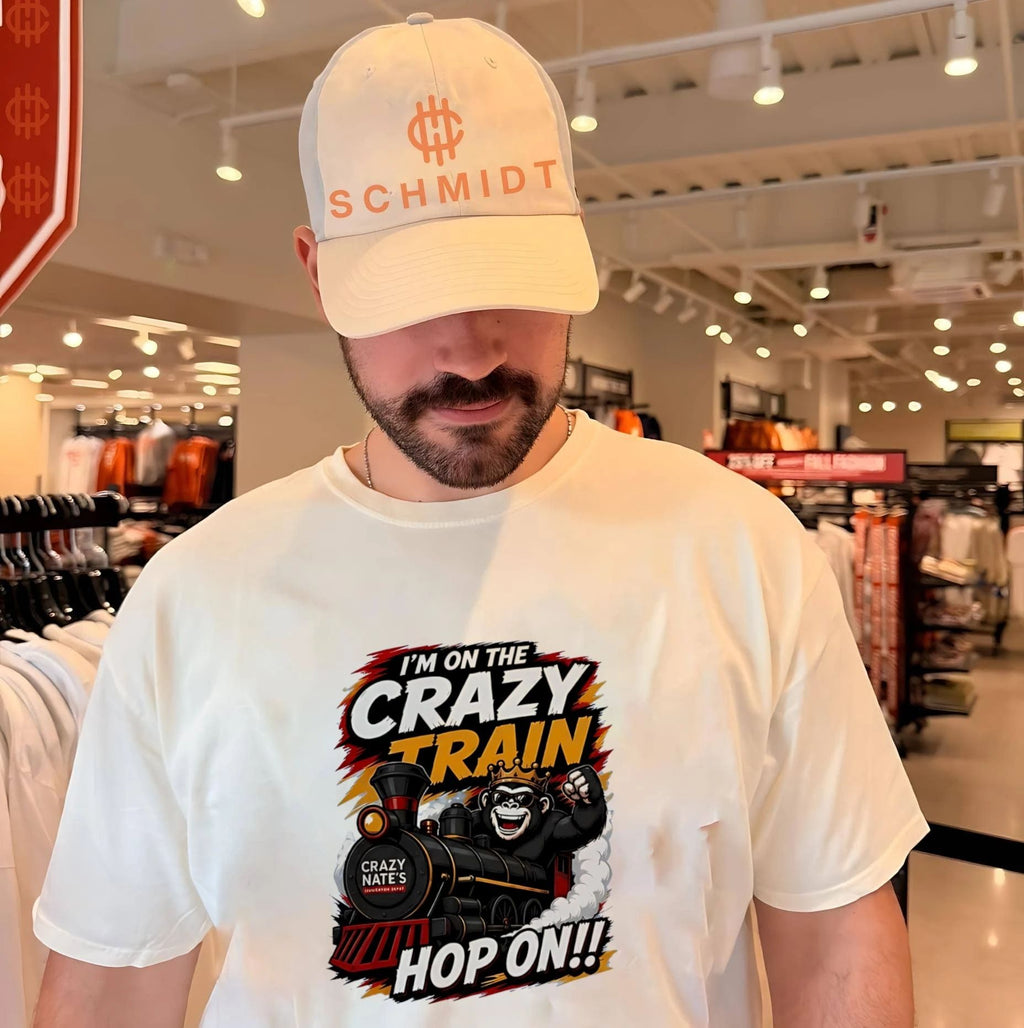 I’m on the crazy train hop on gorilla illustration shirt