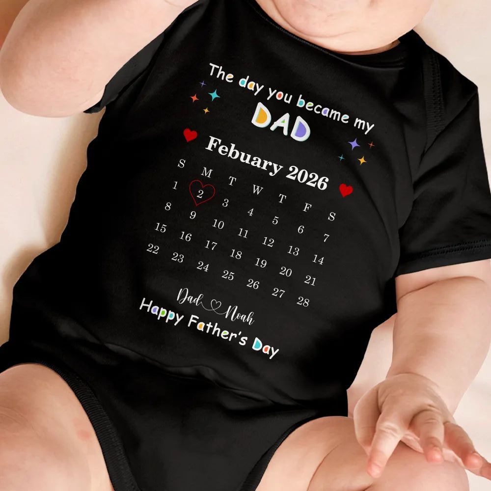 Calendar The Day You Became My Daddy Mommy - Personalized T Shirt