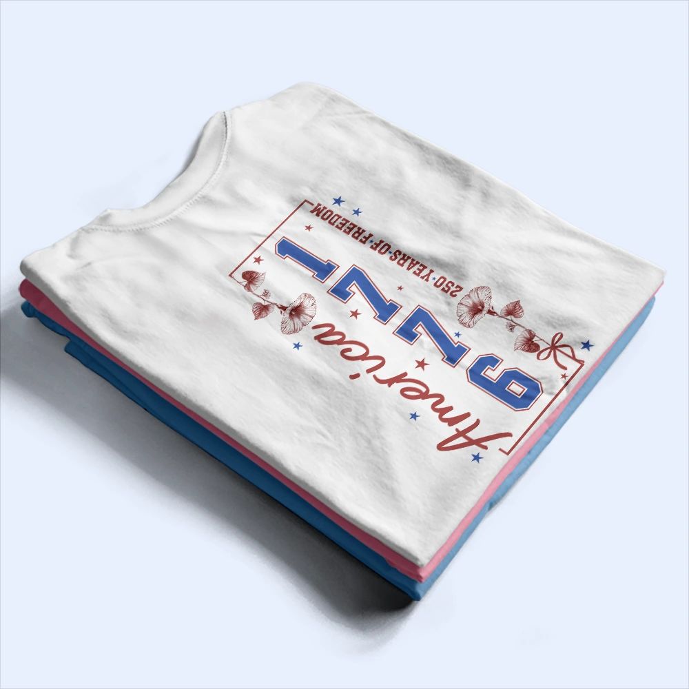 America 250 Years Of Freedom Birth Flower - Personalized T Shirt