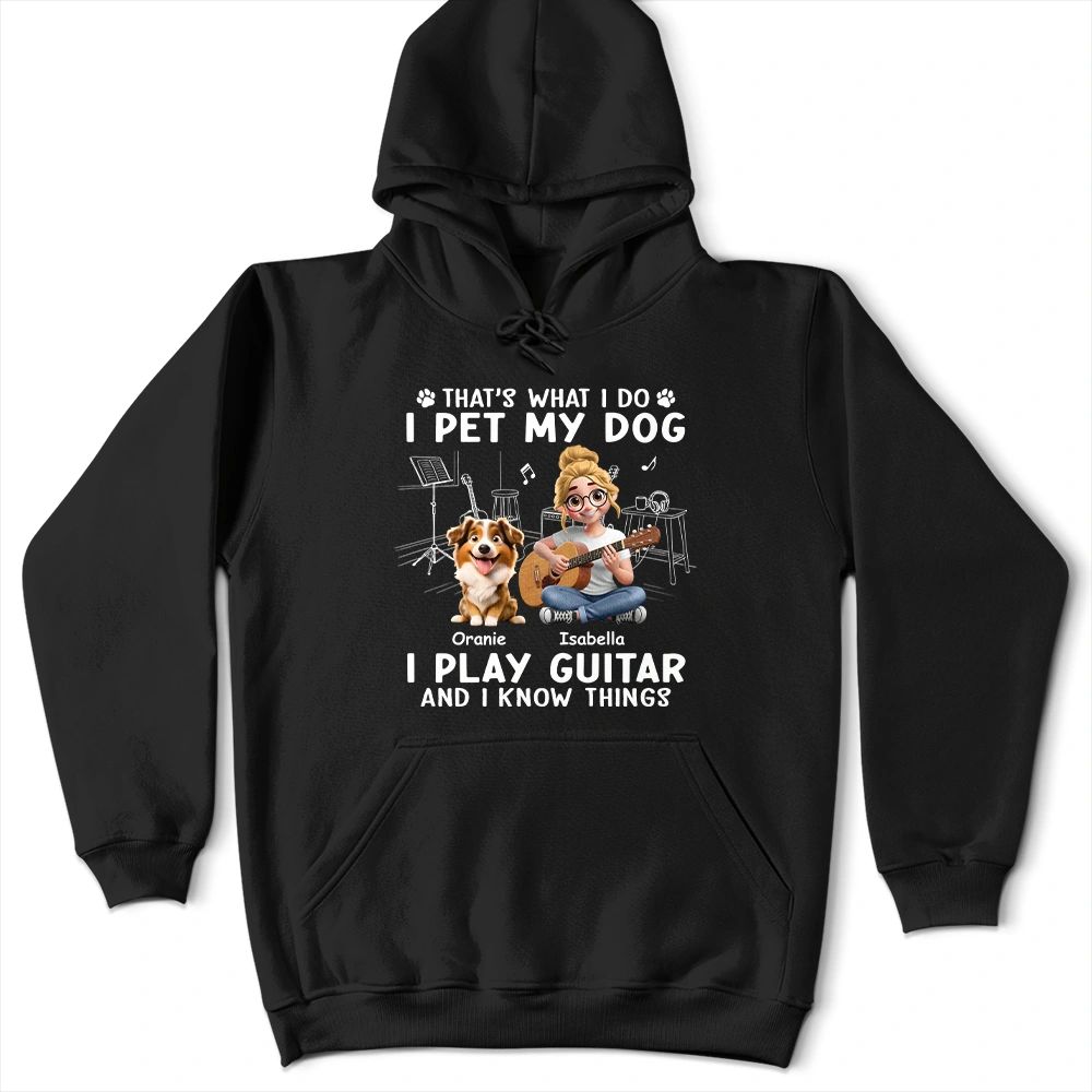 I Play Guitar And Pet My Dogs - Personalized T Shirt