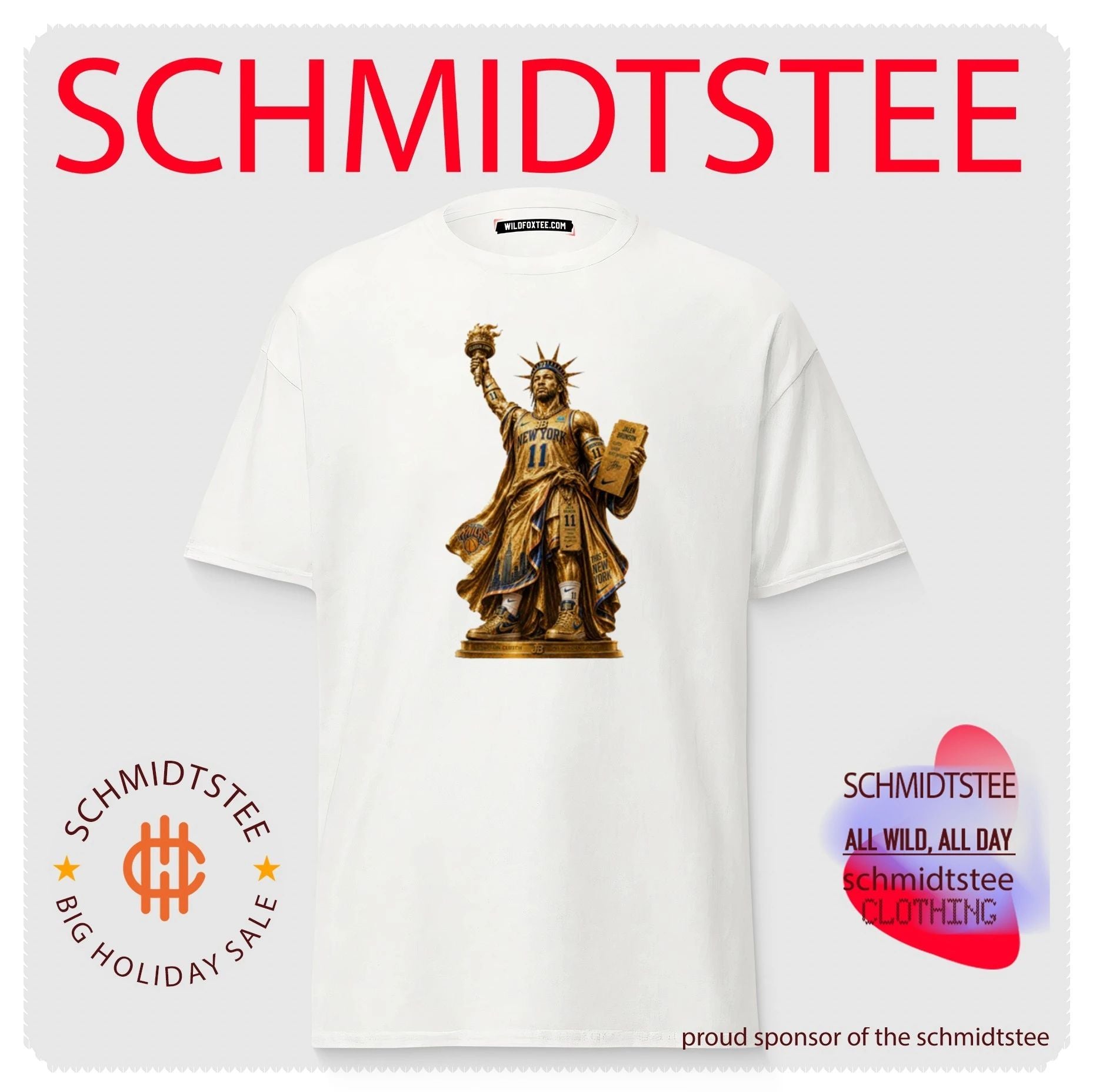 New York Knicks Jalen Brunson as Statue of Liberty illustrated shirt