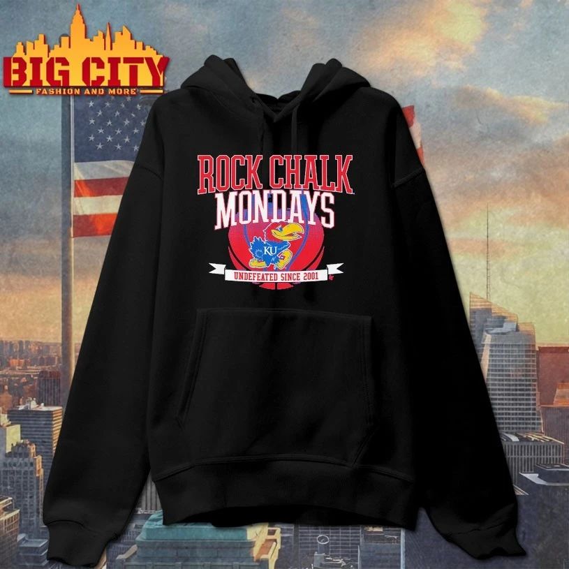 Kansas Basketball Rock Chalk Mondays Undefeated since 2001 t-shirt