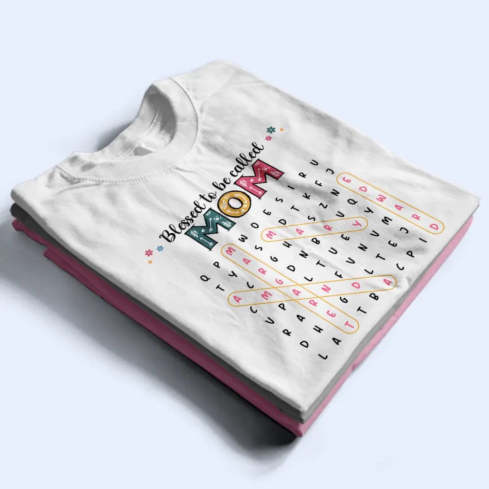Word Search Puzzle Blessed To Be Called Grandma Nana - Personalized T Shirt